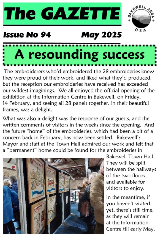 Bakewell U3A Gazette May 2025