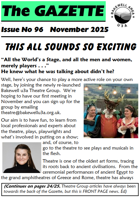 Bakewell U3A Gazette November 2025